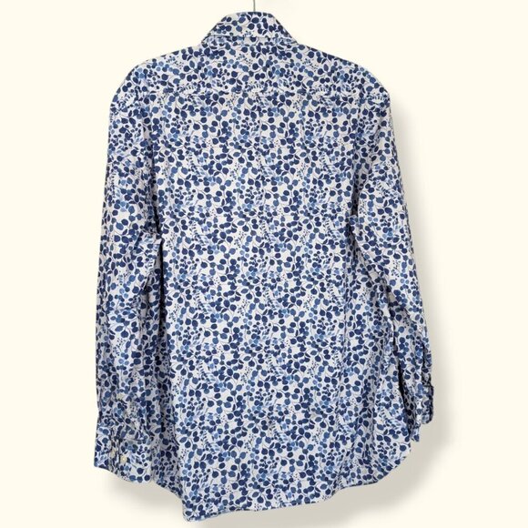 Joseph Abboud Blue Floral Classic Fit Dress Shirt - Picture 2 of 6